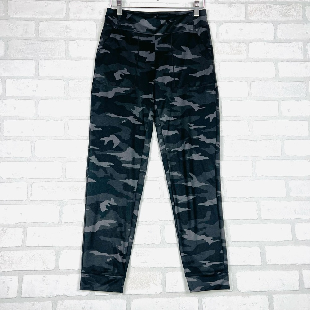Athleta Girl Camo Joggers Black Grey Camouflage Active Pants Kids XL 14